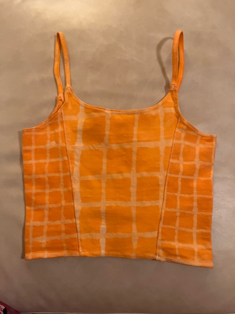 Women’s Orange Handmade Tank Top - Small